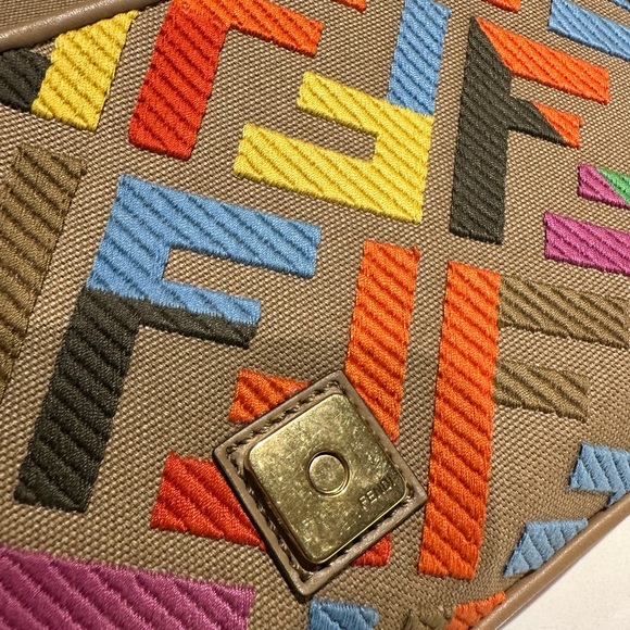 Multicolor Fendi Baguette FF Canvas Bag - Picture 8 of 15